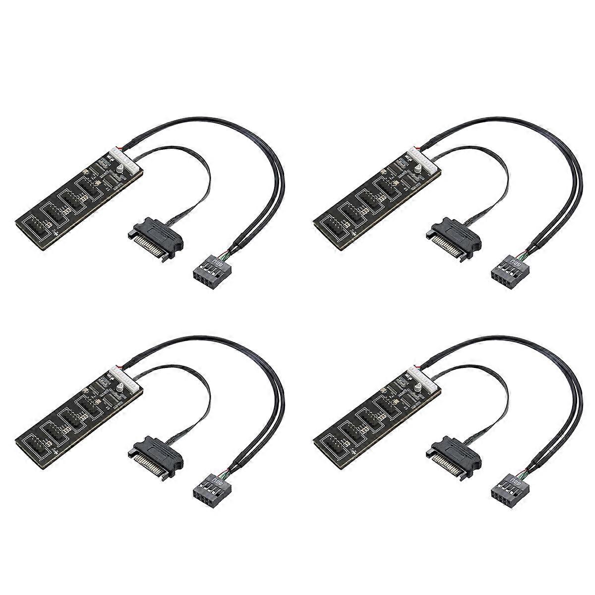 9Pin USB Header Splitter with SATA Power Cable, Internal USB Hub
