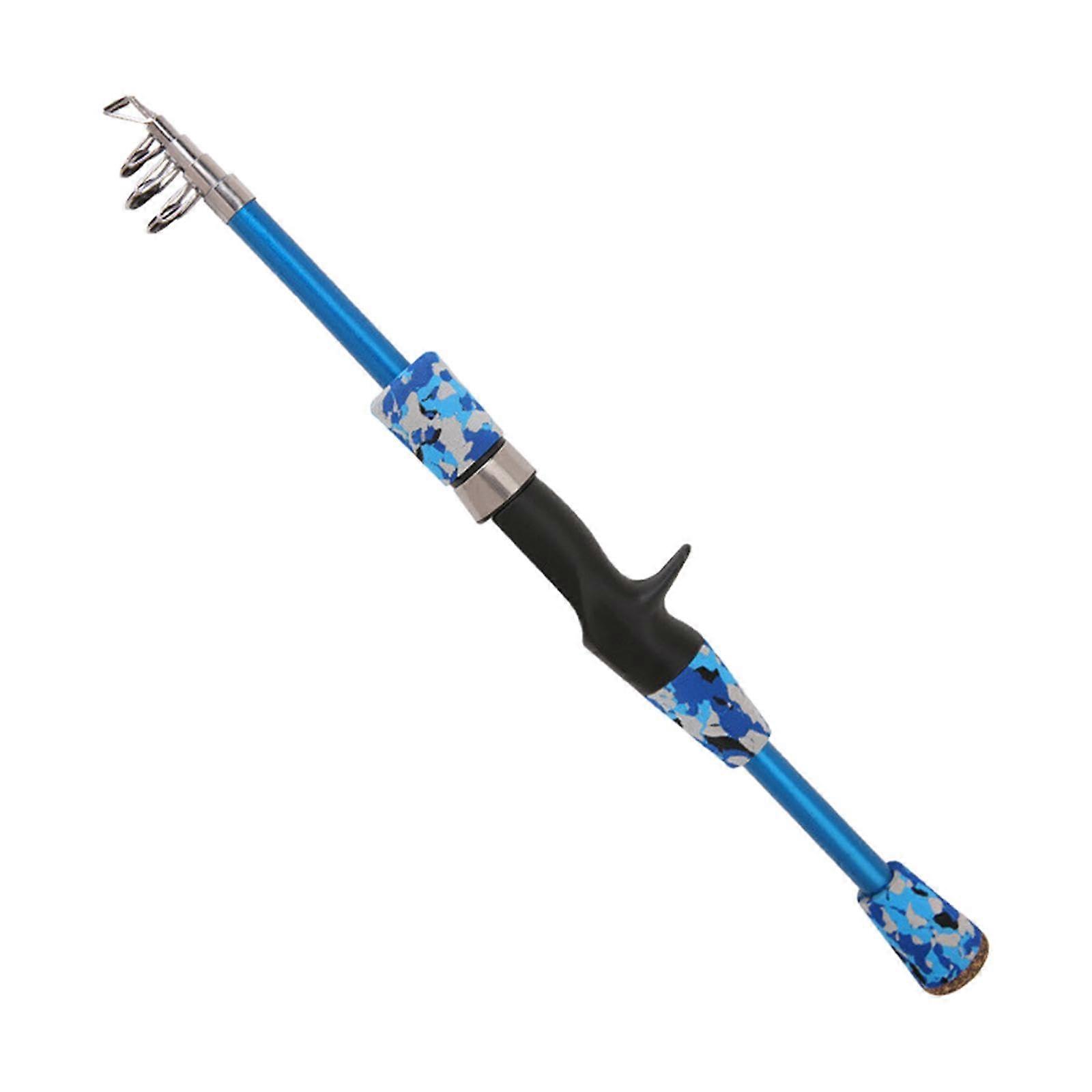 Telescopic Fishing Rod 1.5m with Retractable Handle and Durable Ceramic Guides for Trout Carp Salmon Fishing Accessories Blue