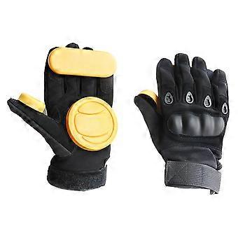 Skateboard Gloves with Armour and Thick Leather, Protects Finger Connection Part and Back of Hand