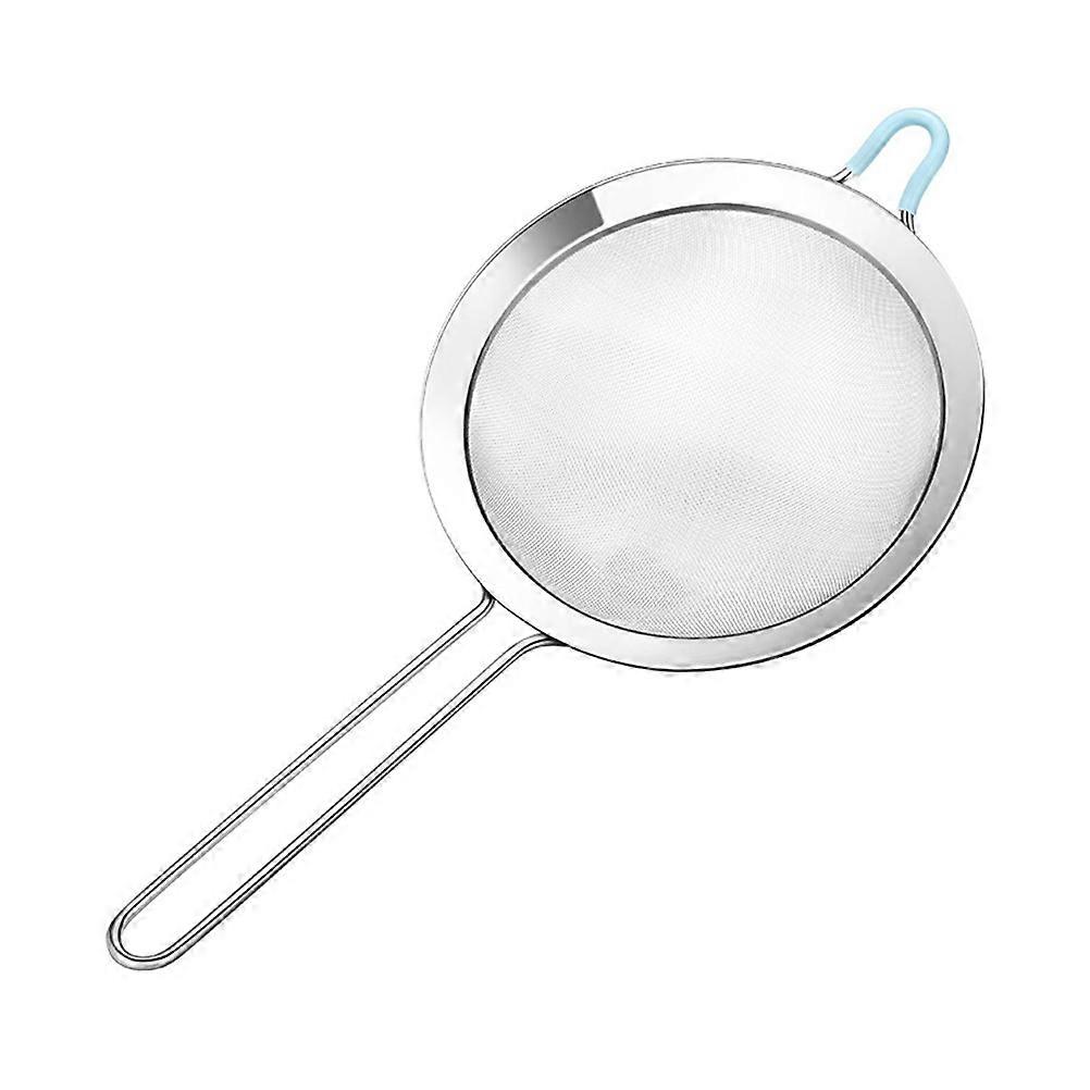Kitchen Sifter Household Mesh Strainer Multi Function Flour Sieve Simple Design Home Supply Silver 14.6X7.1X2.0in For Baking 1Set