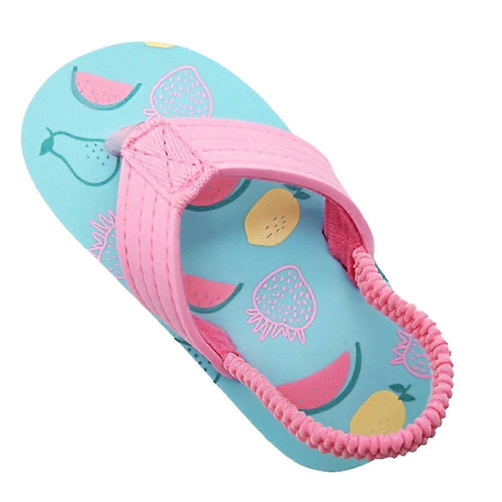 Slippers for Kids Anti-slip Sole Shoes Creative Fruit Printing Flops Cooling Slipper for Girl Wearing Assorted Color 10UK 1 Pair