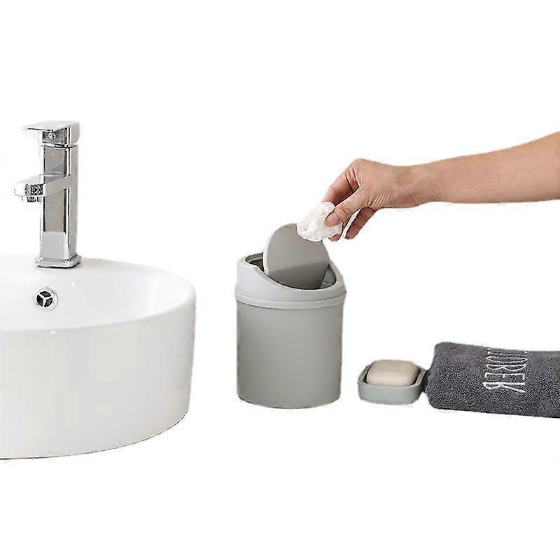 Small trash can Mini desktop trash can small waste paper box, flip top mini plastic trash can for home, office
