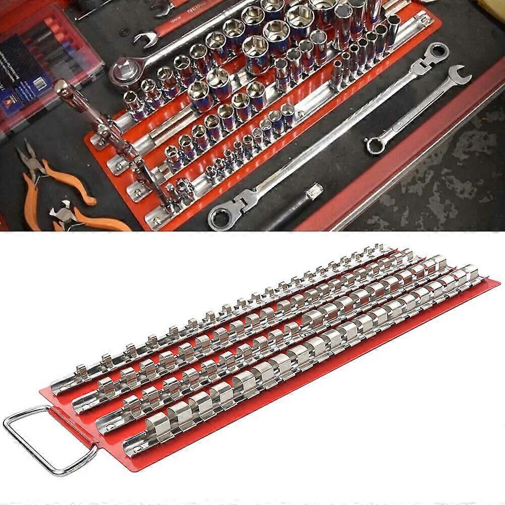80個ソケットレールトレイ1/4 "3/8" 1/2 "オーガナイザーホルダーラック収納金属工具UK MK00987