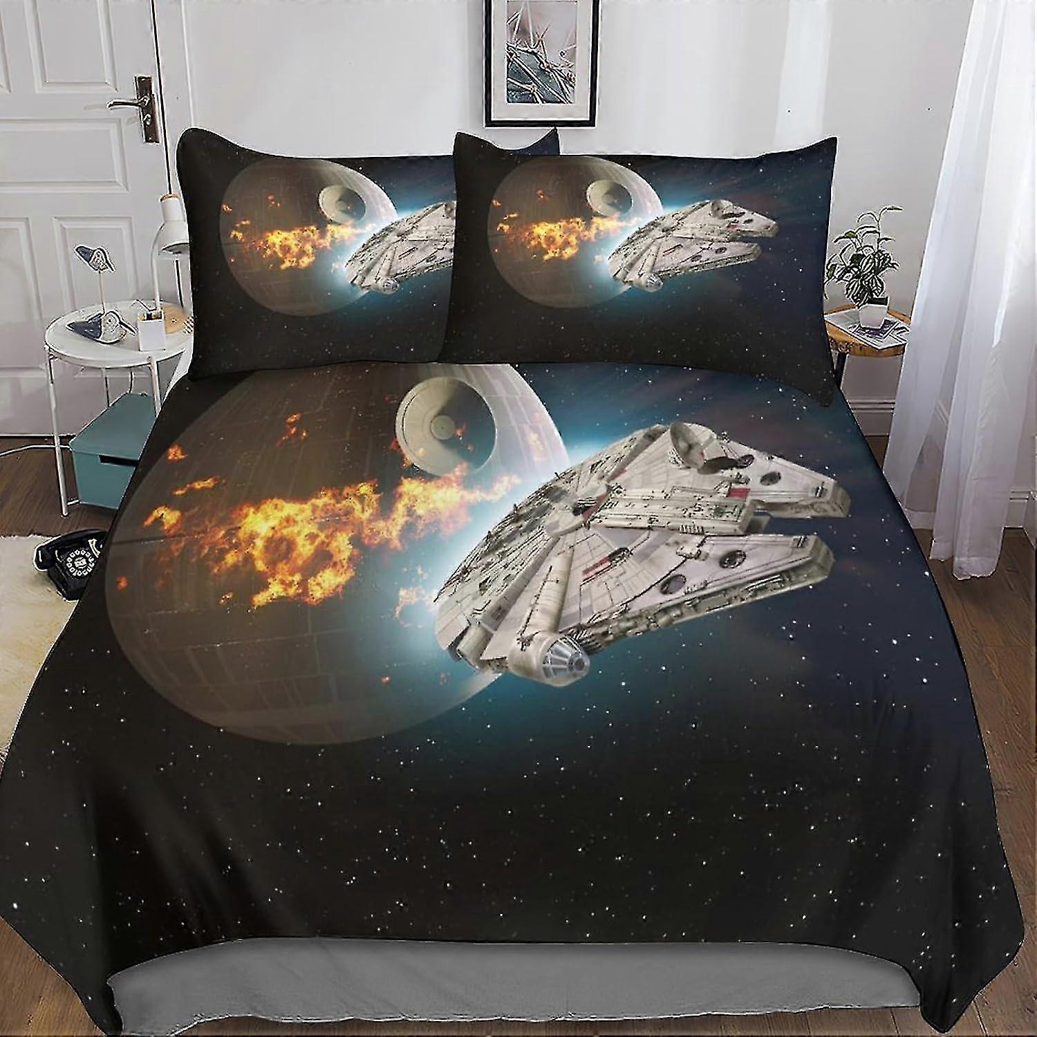 Conjunto de capa de edredom Star Wars 3-Peças para crianças, adolescentes e adultos, conjunto de cama de microfibra com fronhas