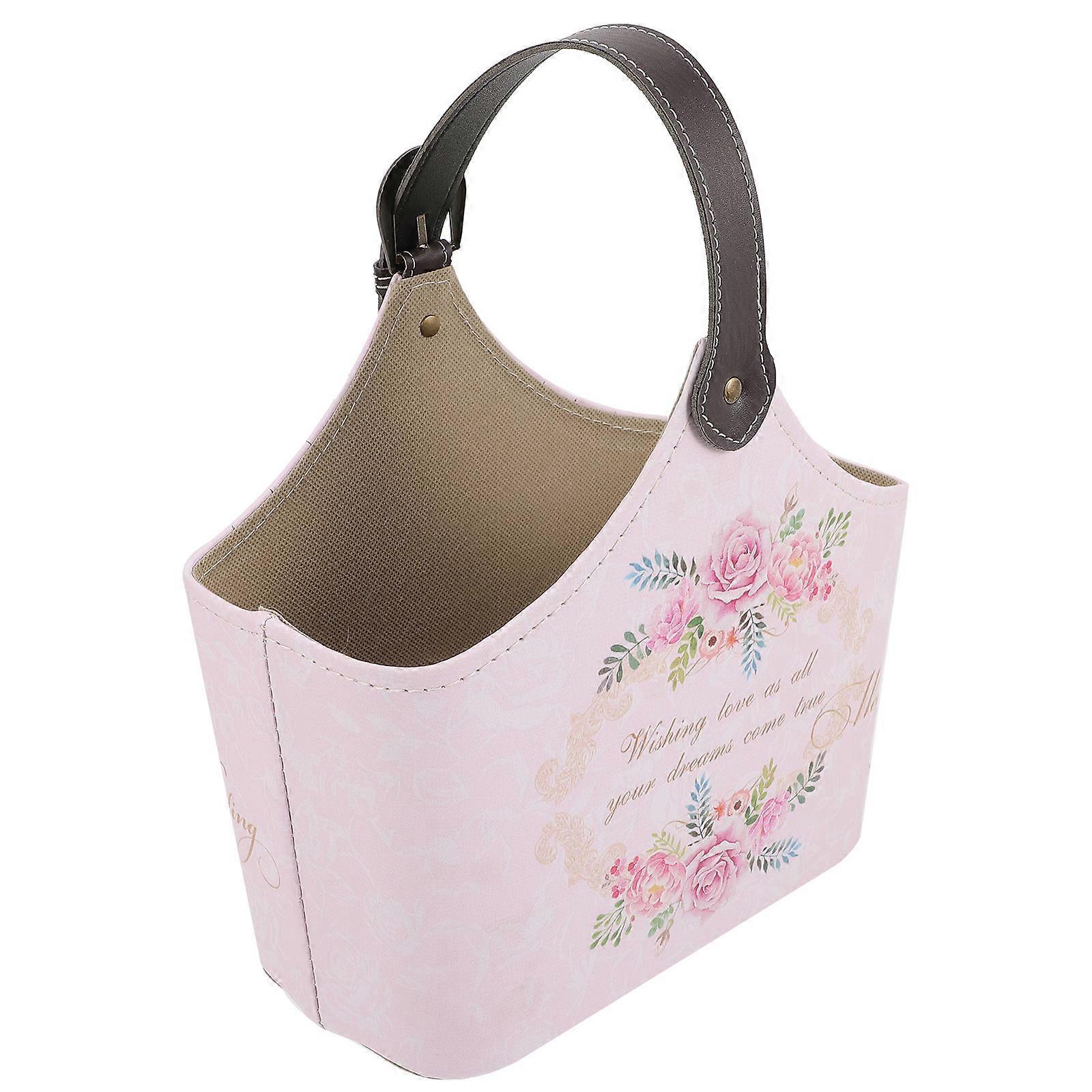 Wedding Flower Basket with Handle for Garden Craft Fruit Holder Assorted Color 1Set