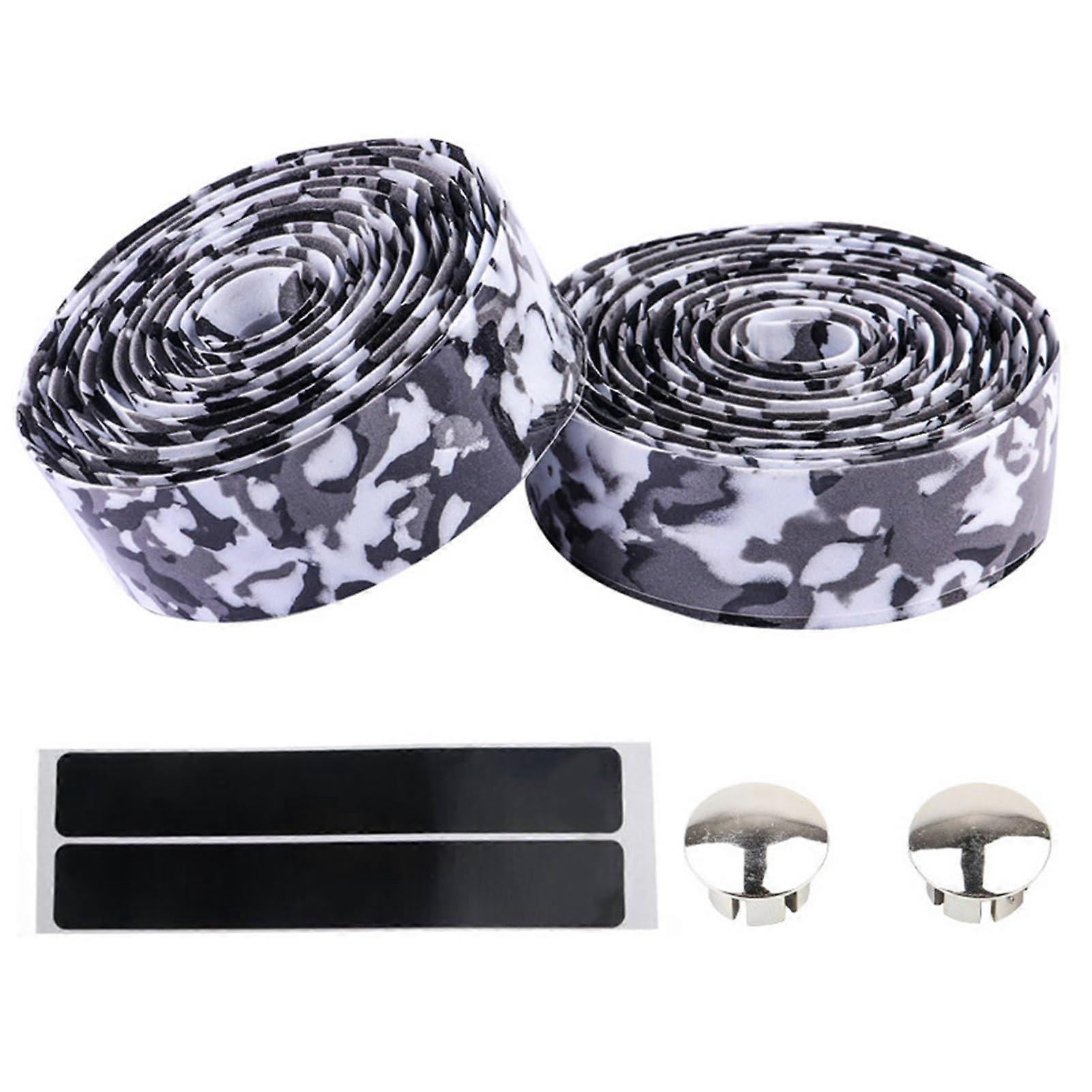 Handlebar Tape, NonSlip, VibrationAbsorbing, Camouflage, SelfAdhesive, 1M (Grey)