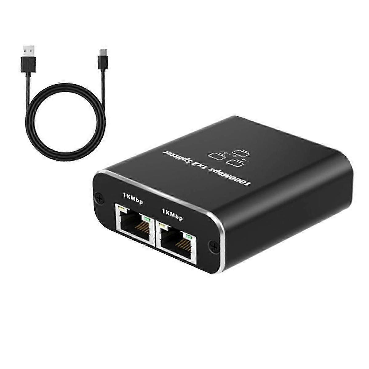 1000Mbps Network Splitter Ethernet Splitter for 2 PC Laptop Network RJ45 Splitter 1 in 2 Out Gigabi