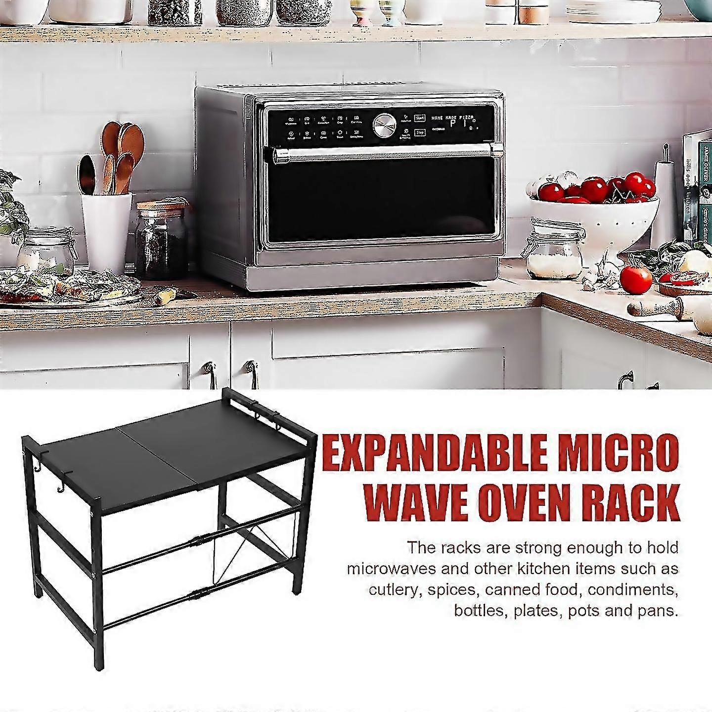 For Expandable Microwave Oven Rack, 2-tier Adjustable Countertop Shelf