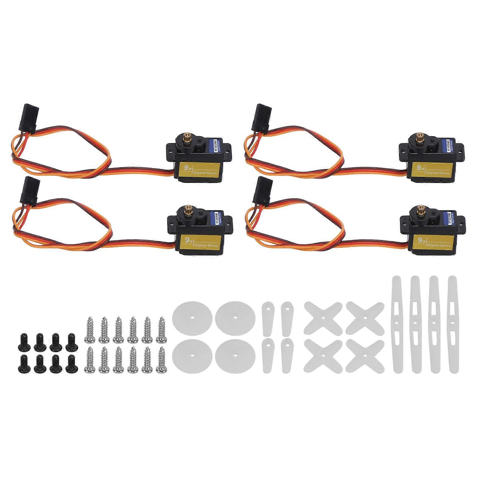 4Pcs Motors High Efficiency Noise Low Power Consumption Easily Install Micro Servo for Robot Fixed Wing