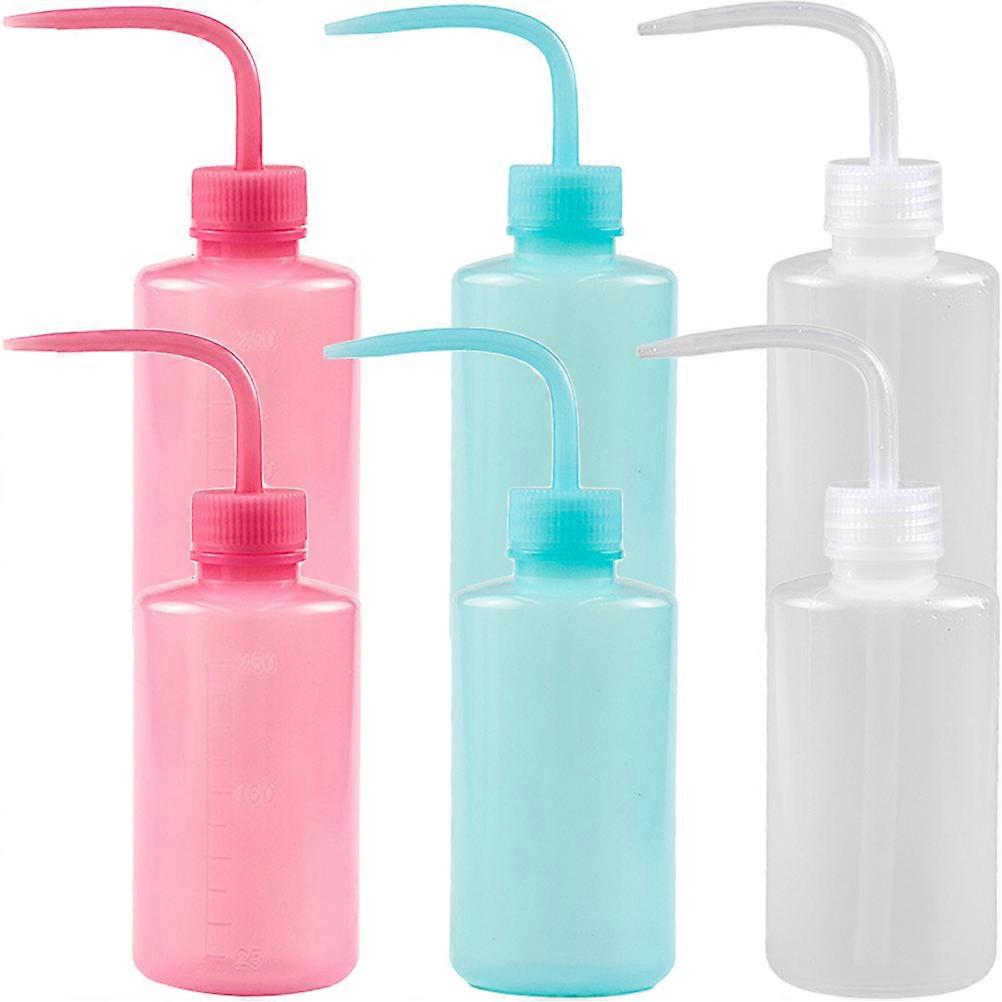 6pcs Eyelash Wash Bottles with Angled Neck & Leakproof Design, Squeeze Bottles for Lash Cleaning, Liquid Measuring, Portable for Beauty Salon & Home