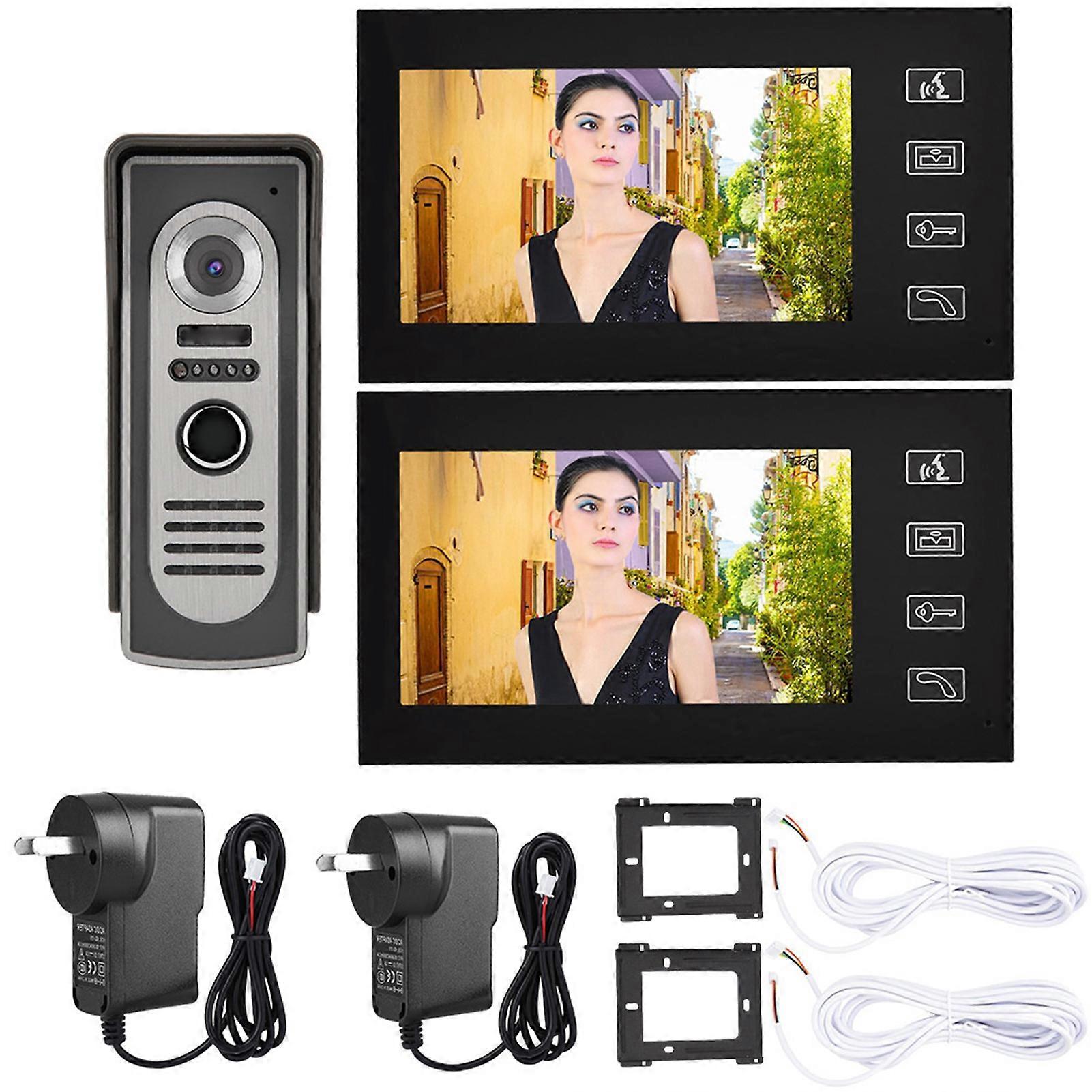 7 inch LCD Wired Visual Intercom Door Bell Night Vision Home Smart Video Doorbell Kit