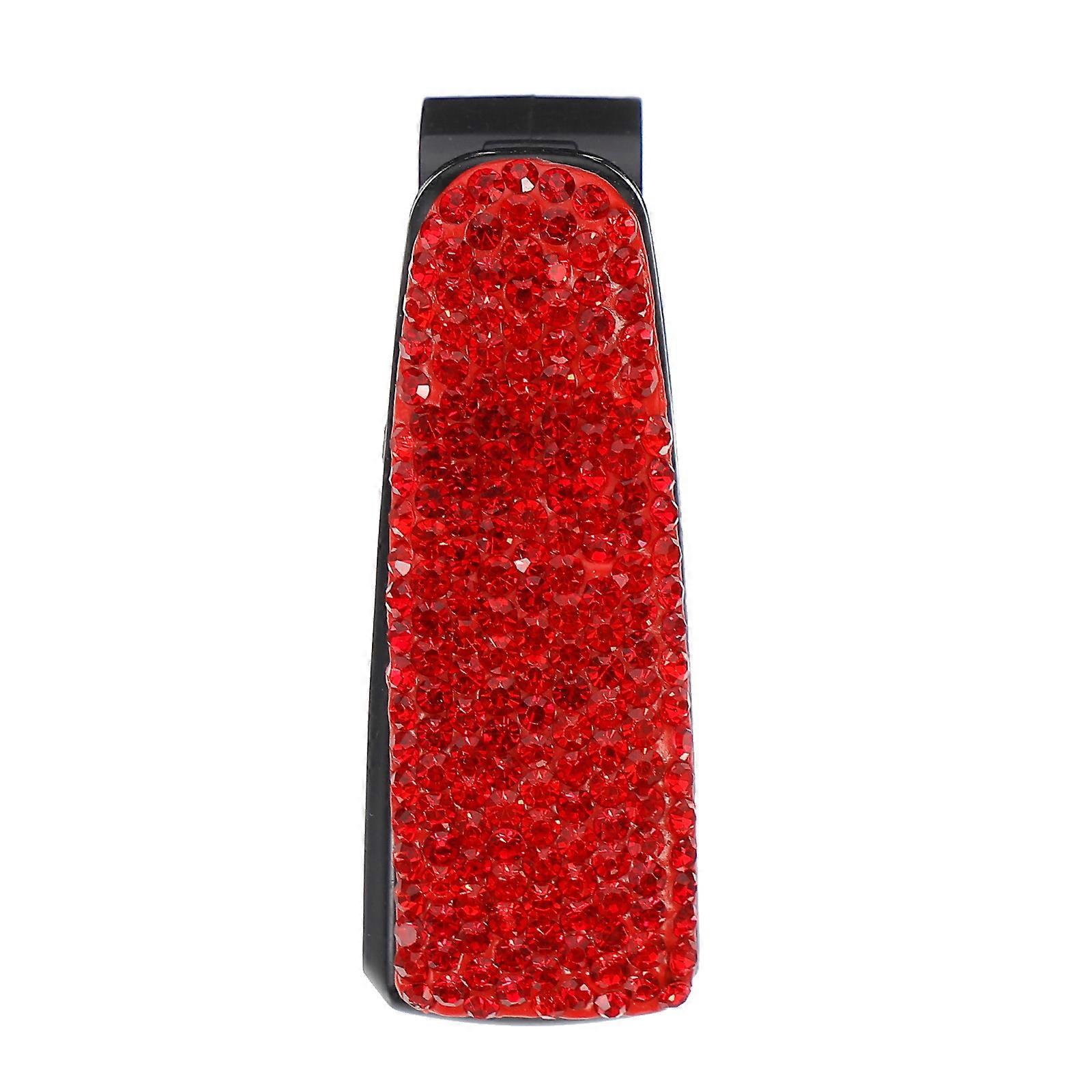 Sun Visor Glasses Clip Shiny Sunglasses Clip For Car Visor Car Mounted Glasses Clip Red 7X4cm Holds Sunglasses 1Pack