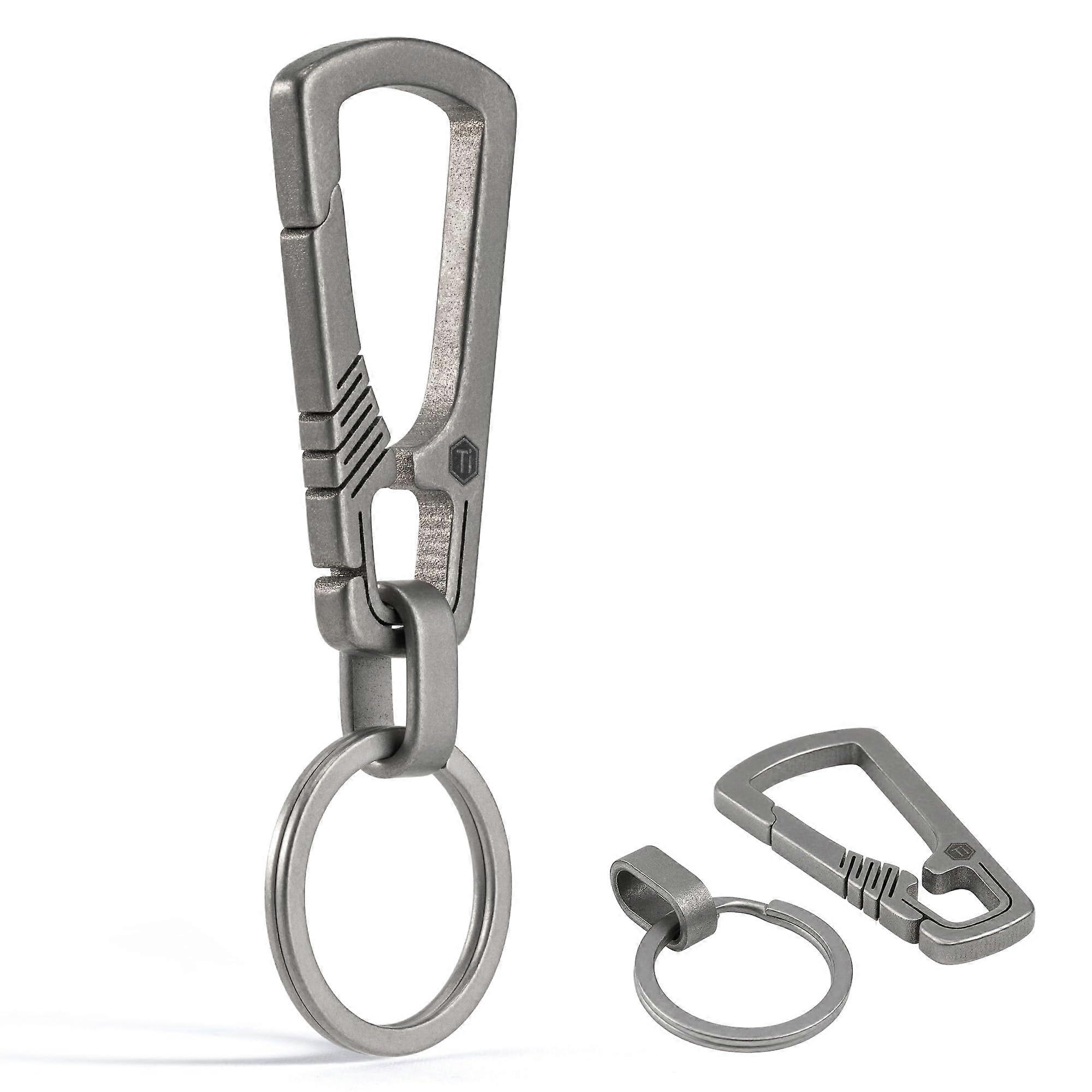 Titan EDC Keychain Clip with Bottle Opener, Carabiner with Quick Release for Key Chain for Men Strong Titanium Lobster Key Holder