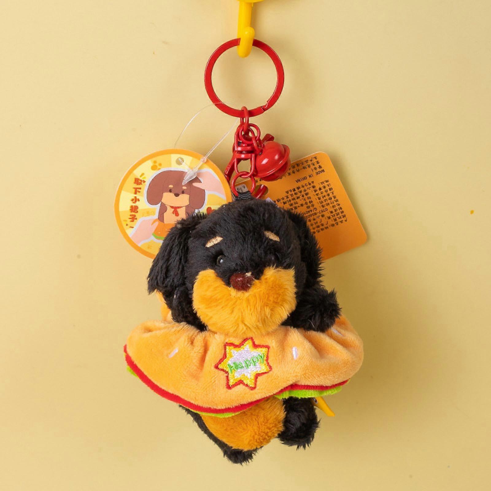 Dachshund Plush Keychain Pendant, Cute Cartoon Dog Kawaii Style, Soft Plush Charm, One Size Gift A1