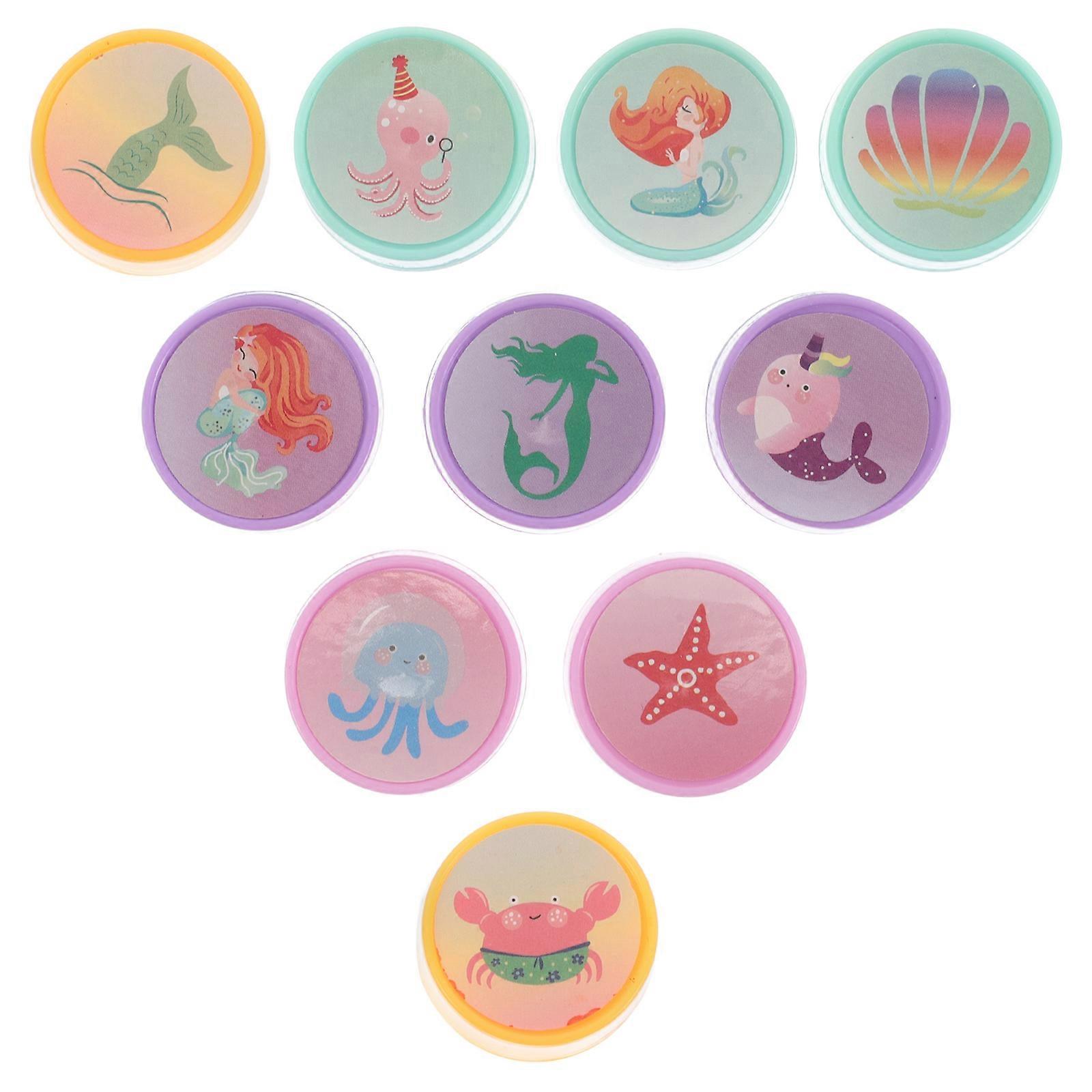 Mini Stamps Cartoon Animal Design Printing For Children Travel Use 10Pcs