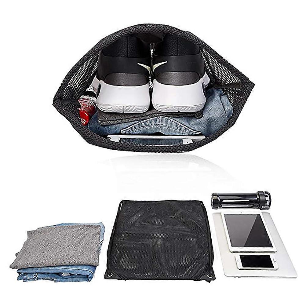 Here's a refined and professional product description for your **1pc Black Mesh Drawstring Storage Bag**:

 

### **1pc Black Mesh Drawstring Storage