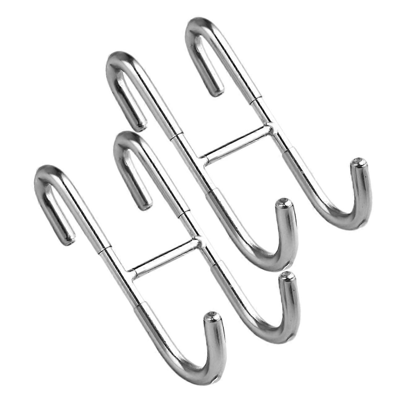 2 Pieces UShaped Double Coat Hooks for Bathroom, No Nail Required, RustResistant with Rubber Protection to Prevent Scratches