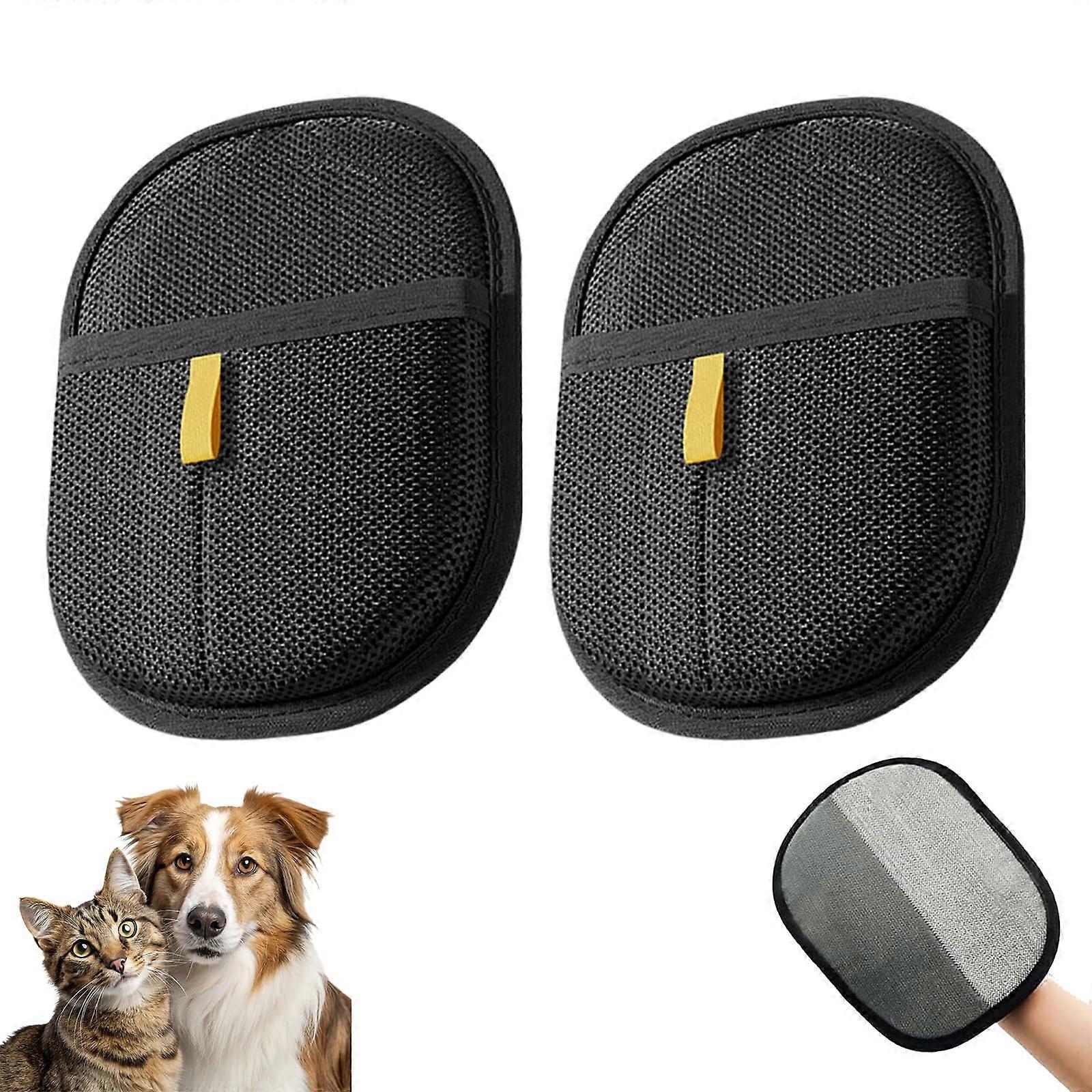 Electrostatic Gloves For Pet Hair Removal Black Cat Fur Grooming Tool For Washing De Shedding Cleaning