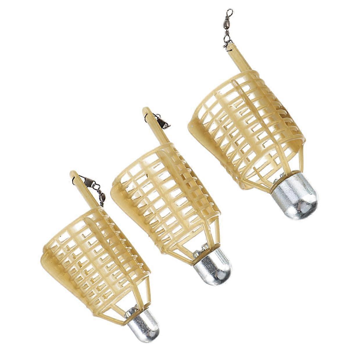 3-Piece Fish Bait Cage For Carp And Sea Fishing, Sturdy Material, Easy Handling, Bait Storage With Weights