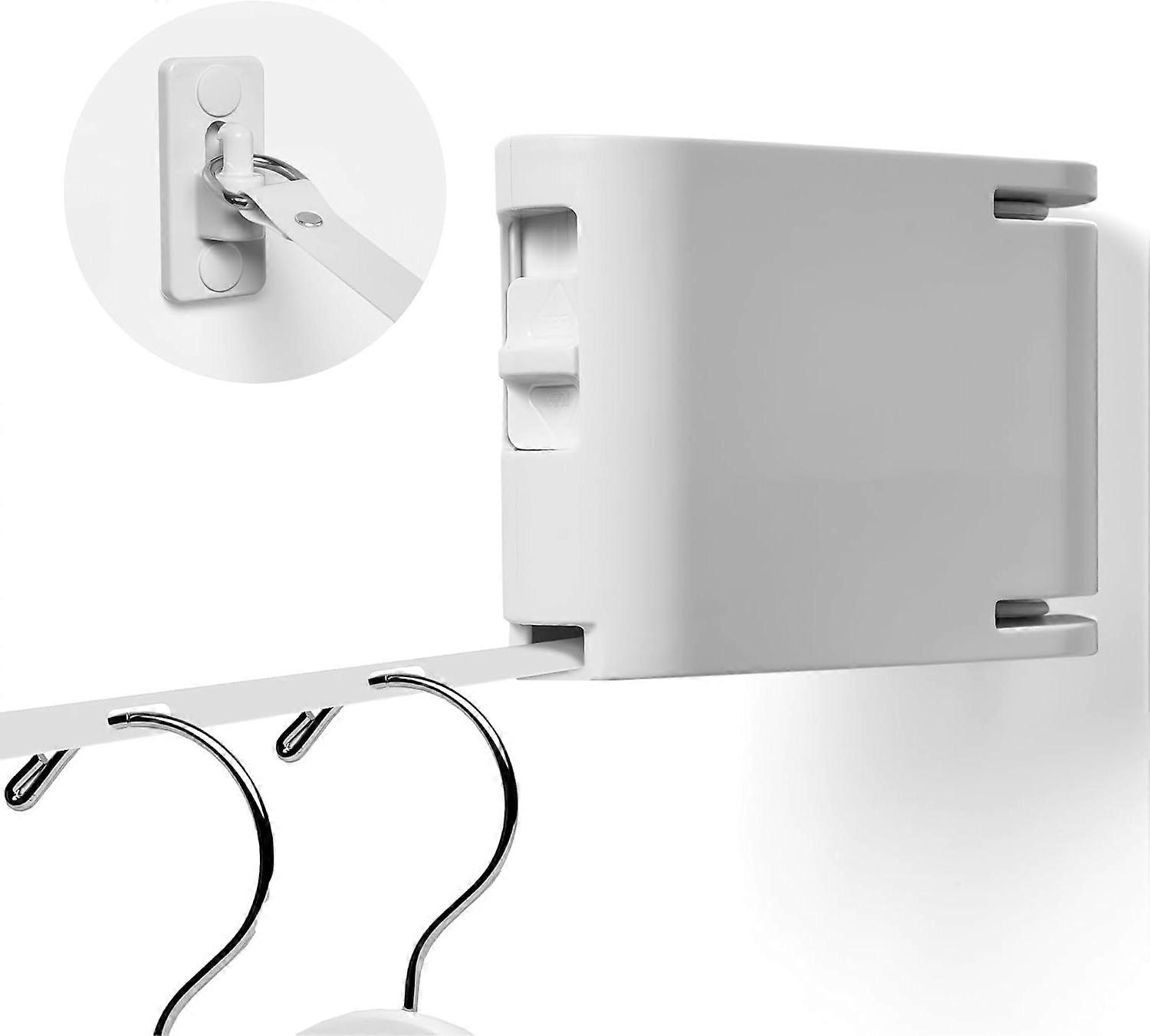 Retractable Clothesline for Indoor Outdoor Use, 13ft Space Saving Waterproof Laundry Line for Clothes Towels Sheets,White