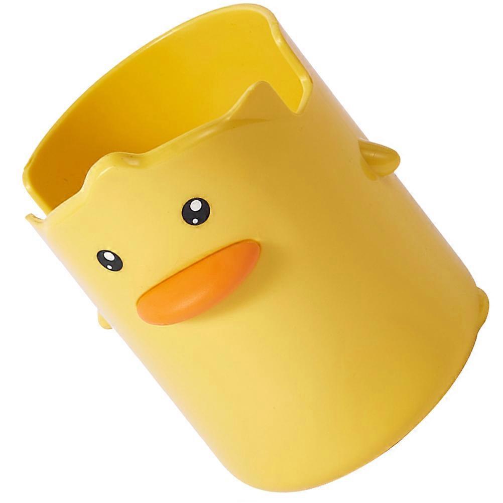 Yellow Duck Pen Holder Large Capacity Desk Organizer for Stationery, Pencils & Makeup Brushes, Portable Storage Bucket with Rounded Edges for Home,
