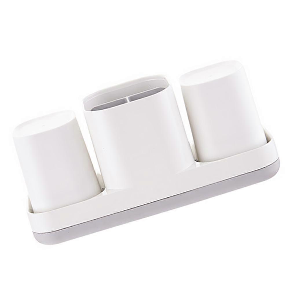 Toothbrush Rack for Storage Use with Enough Space for Electric Toothbrushes Toothpaste Comb In White ABS 1 Pc