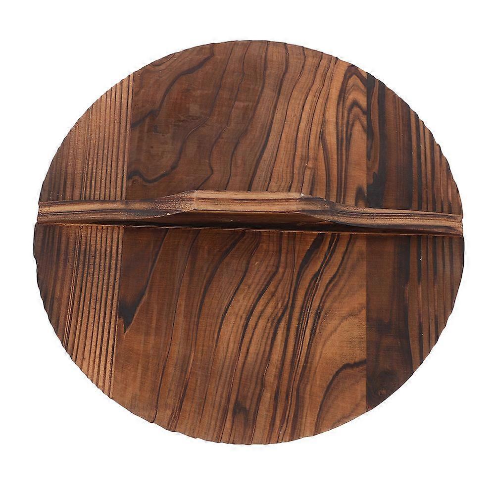 Wok Lid Wooden Pan Cover For Frying Pans And Skillets Cedar Wood Round Shape Traditional Style 1Pcs
