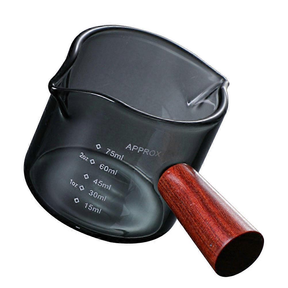 Glass Coffee-Colored Milk Jar with Wooden Handle for Home Use 750ml