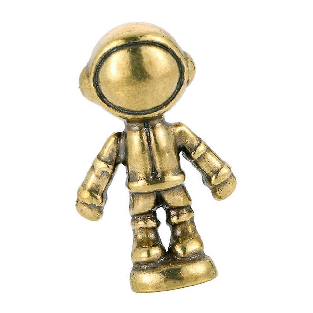 Golden Brass Robot Figurine for Decoration Craftsmanship Smooth Surface 6 5 Inches
