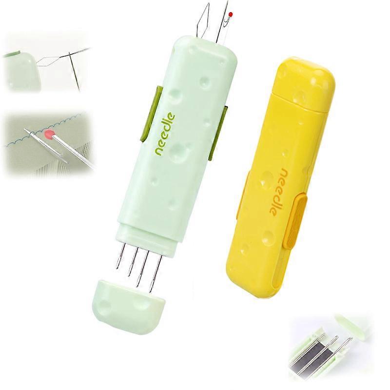 2 Pack 3-in-1 Needle Threader Tool with Seam Ripper & Magnetic Needle