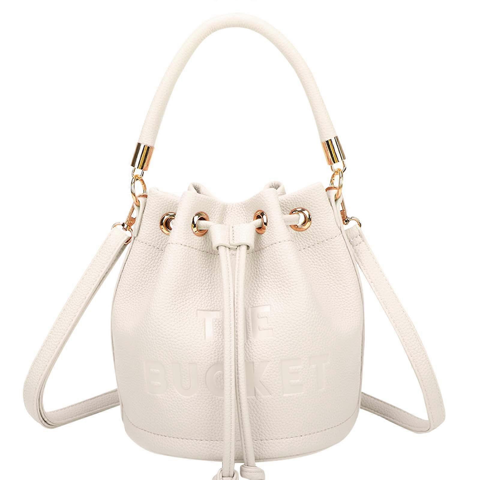 Gallantry Sac seau pour femme en simili cuir grainé LE SEAU avec cordon de serrage Blanc