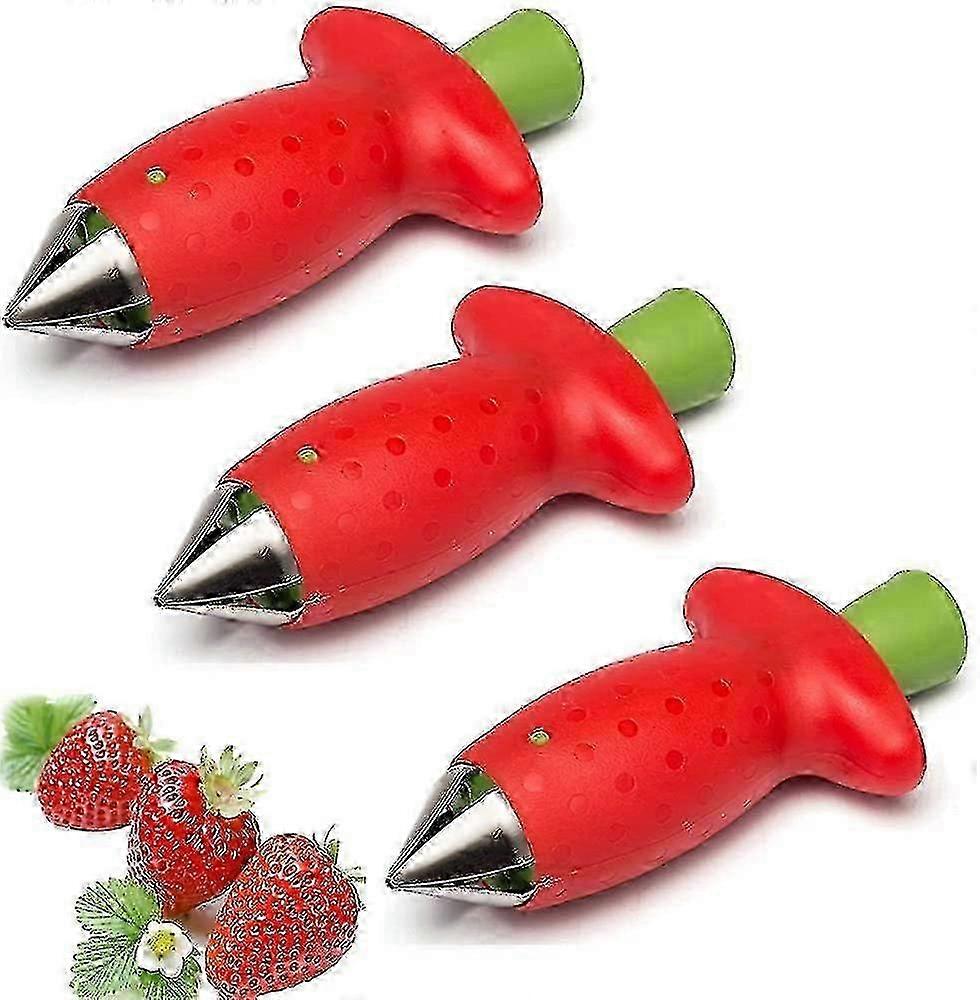 3 Pcs Fruit Corer Remover - Strawberry And Tomato Stem Remover - Strawberry Remover - Tool For Removing Stem Fruits And Vegetables--