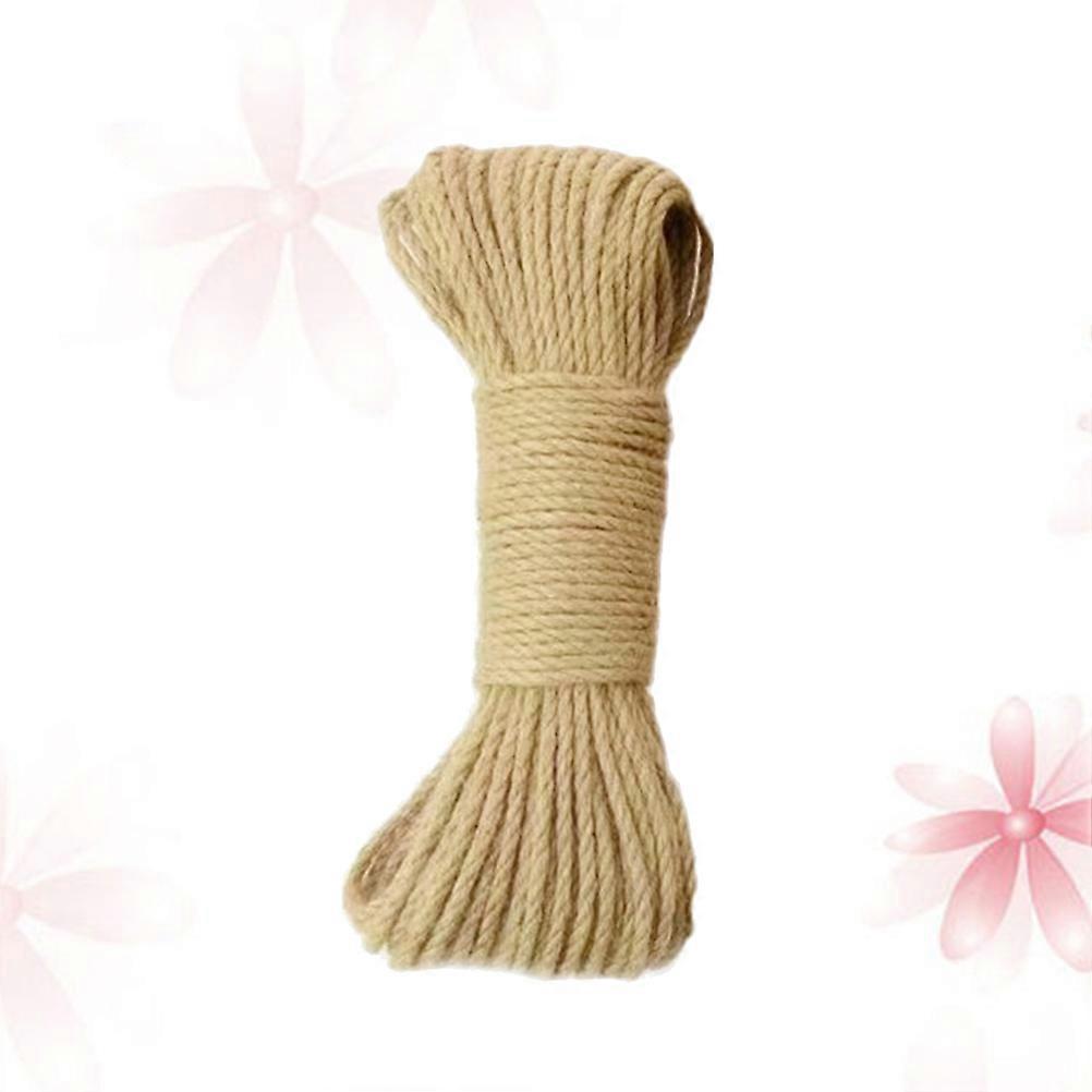 Natural Thick Jute Rope for Binding Use Light Brown Biodegradable Craft Items 6mm Diameter 30M