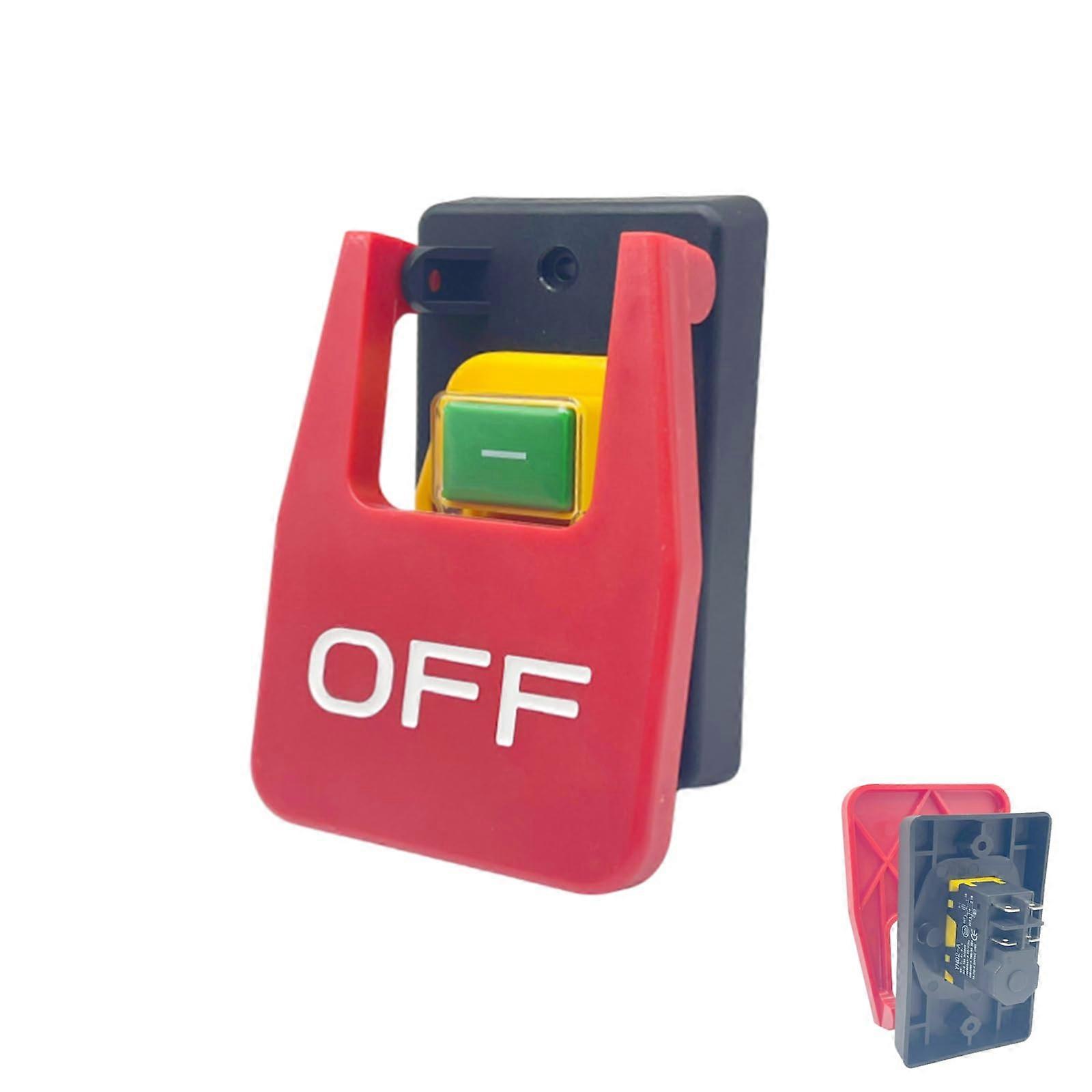 Emergency Stop Push Button Switch with Red Cover, Undervoltage Protection, Electromagnetic Start for Industrial Machines (A)