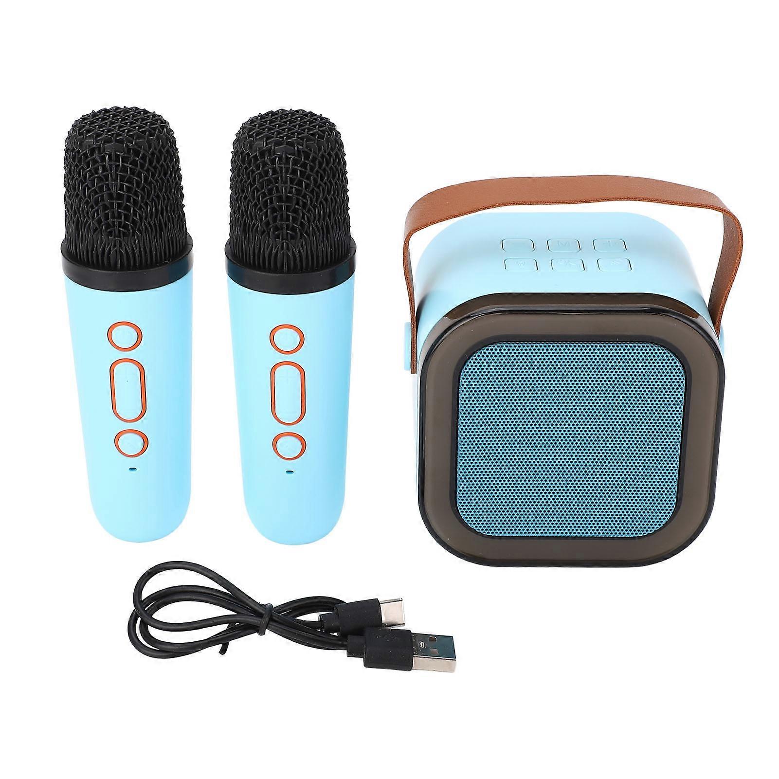 Mini Karaoke Machine Kids Singing Handheld Portable Bluetooth Speaker with 2 Wireless Microphone Toddler Girls Boys Gift