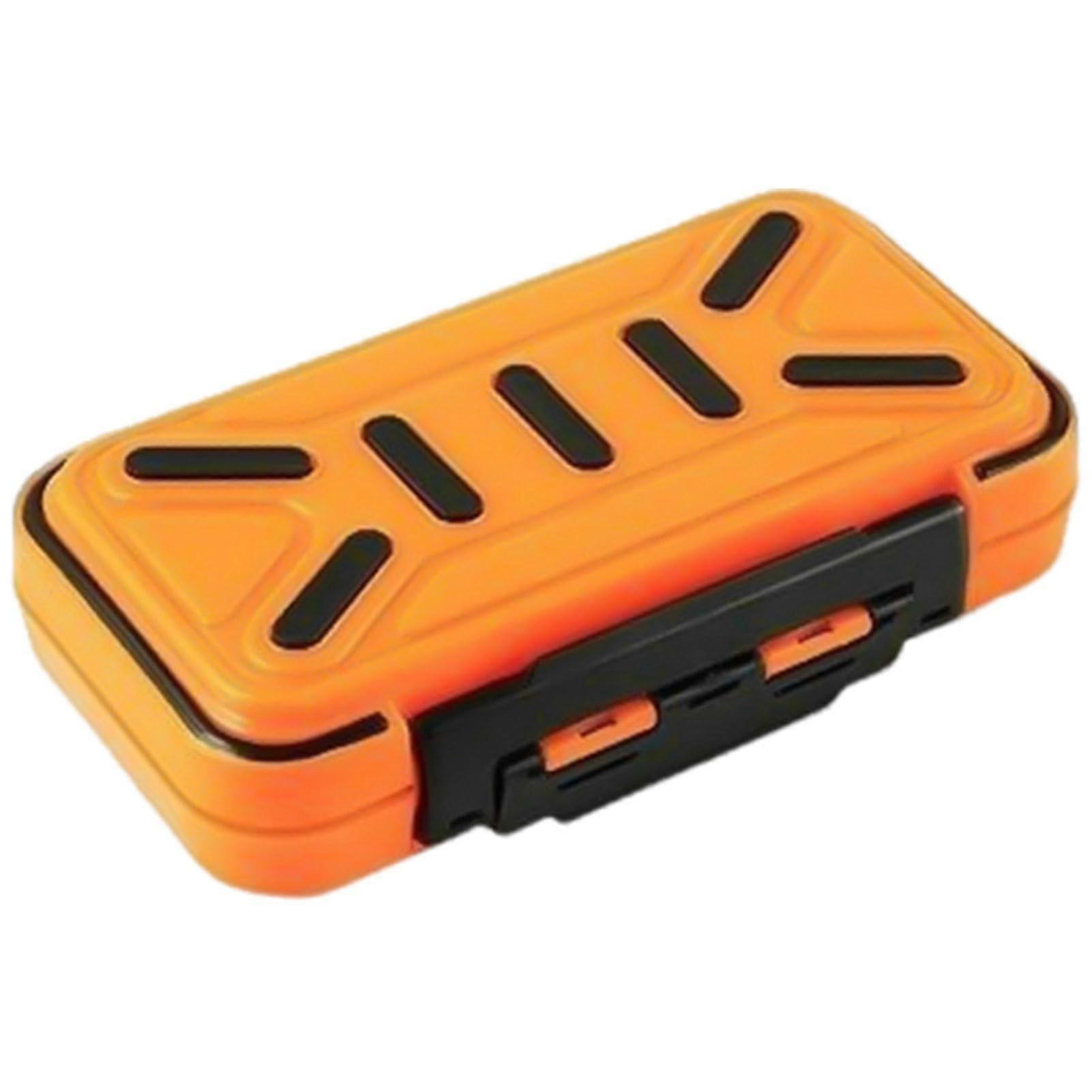 Fishing Tackle Box, Storage Box, Bait Box, Strip Seal Tool Box, DoubleSided Organizer with Removable Divider Orange