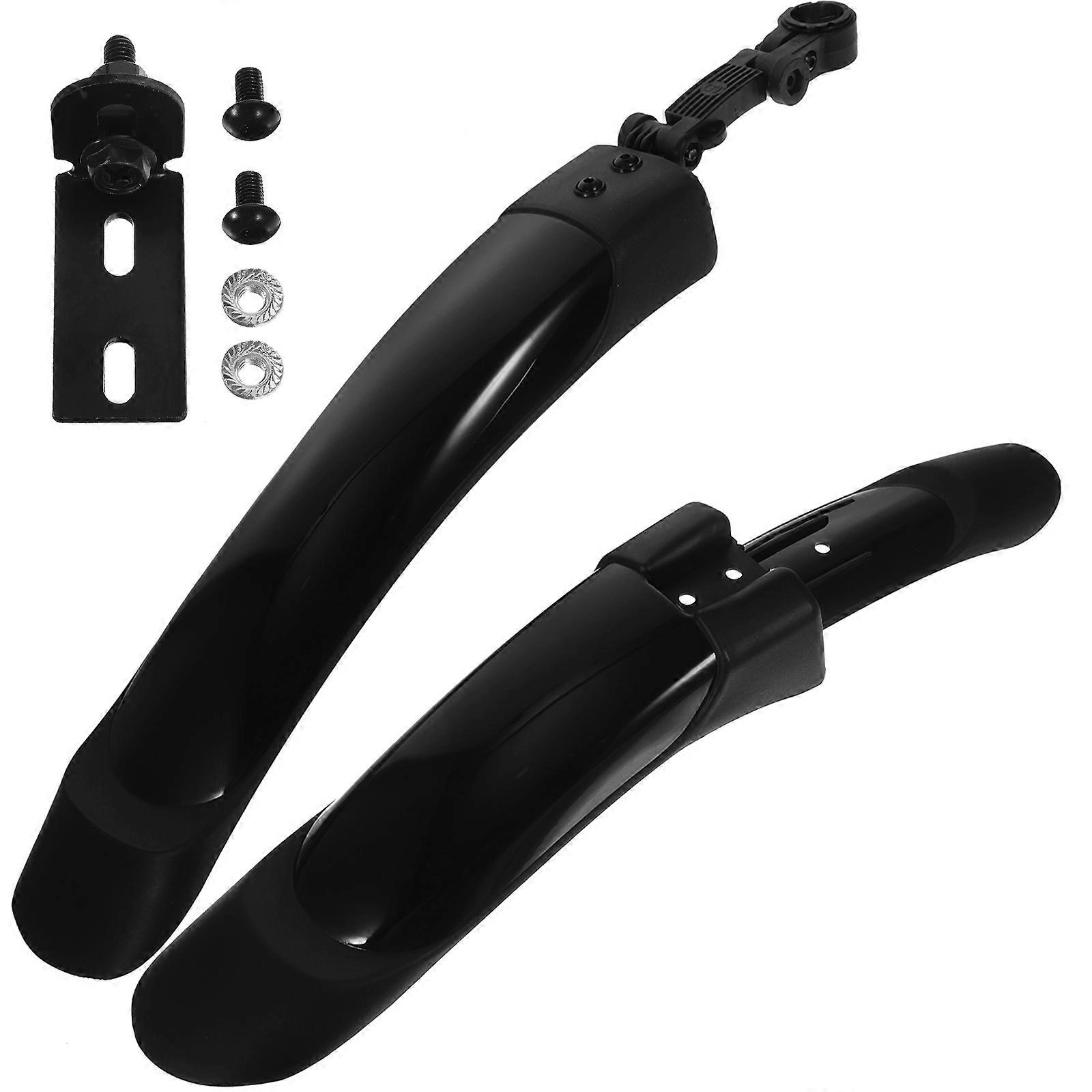 Durable Black Bike Mudguard for Mountain Bikes Lightweight Easy Install PP Plastic 1 Pair