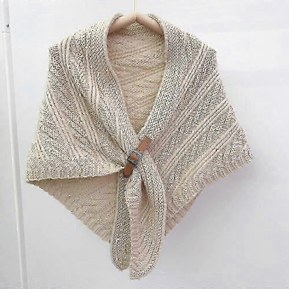 2025 laine hiver crème écharpe cercle triangle écharpe châle chaud couverture épaisse tricoté cuir bouton écharpe grande écharpe d’hiver écharpe de mode écharpe dames écharpe