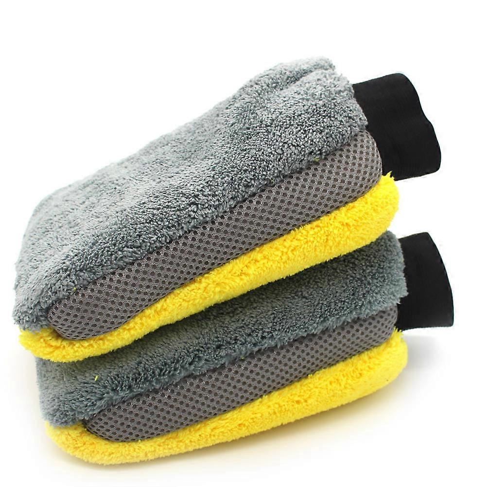 Mitaine de lavage de voiture en microfibre Gants imperméables à double face en fibre ultrafine pour une utilisation en voiture multicolore
