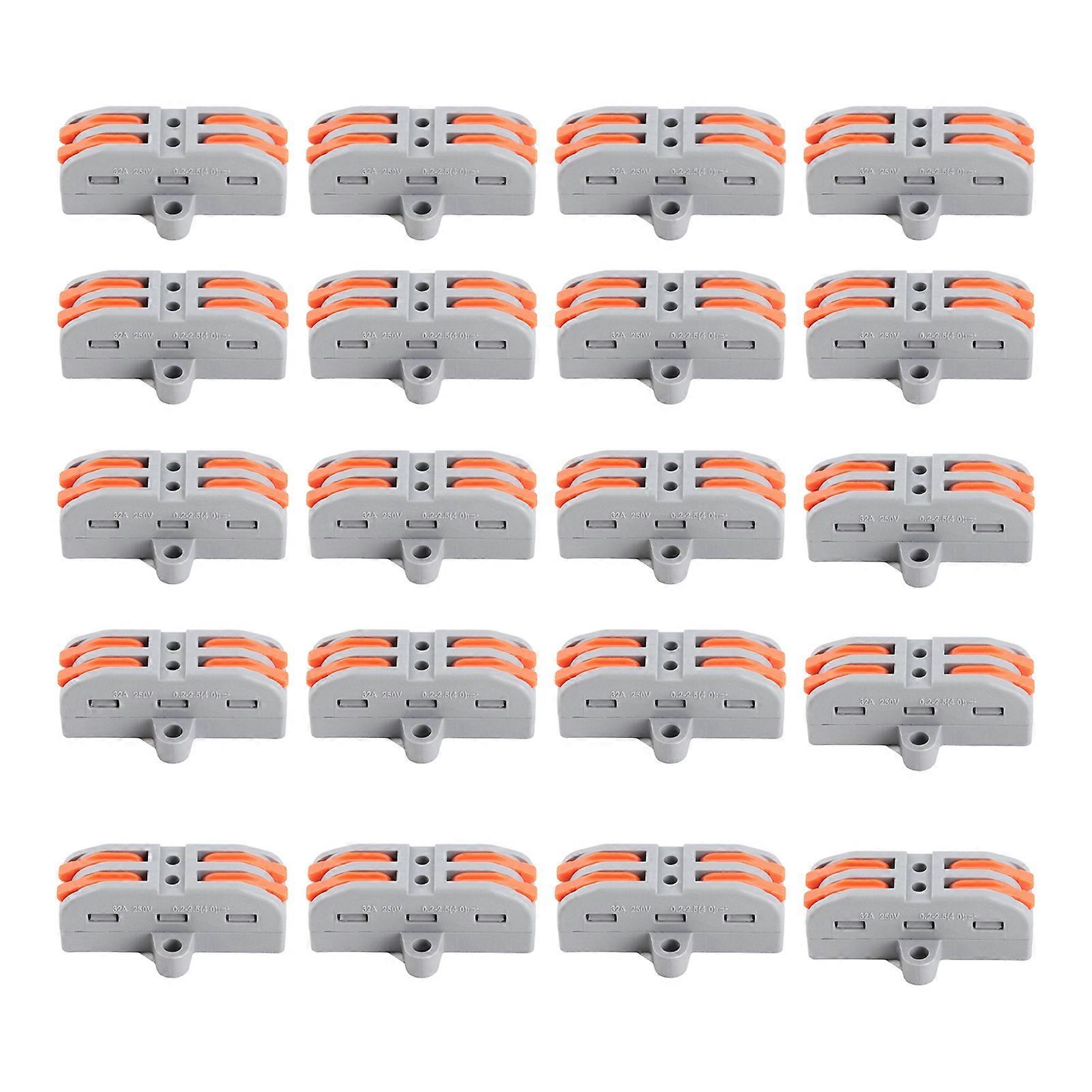 20Pcs Lever Nut Wire Connectors Quick Compact Splice Conductors Push in Terminal Block 223‑2P
