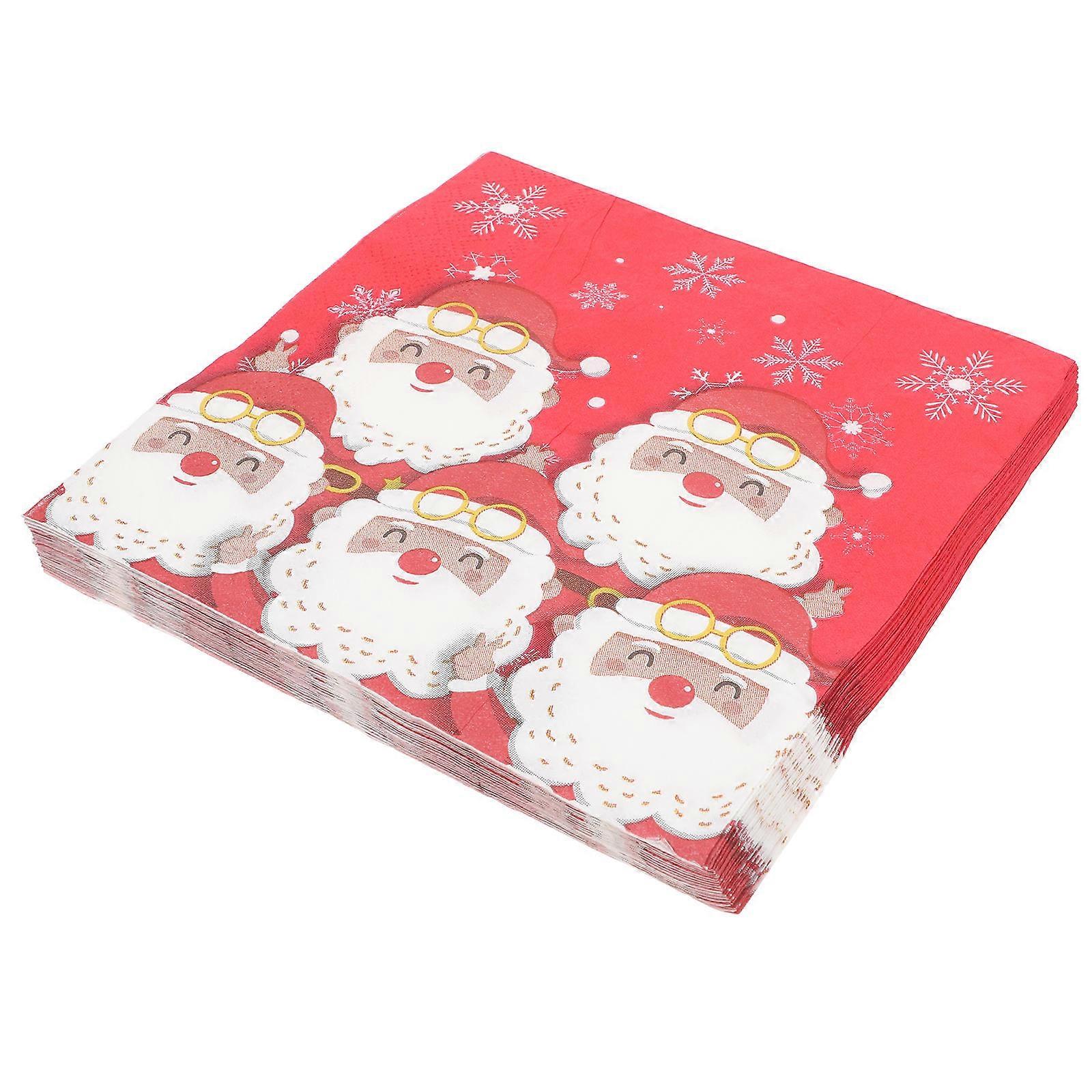 Red Disposable Paper Napkins for Party with Double Layered Design and Large Size 40 Pieces