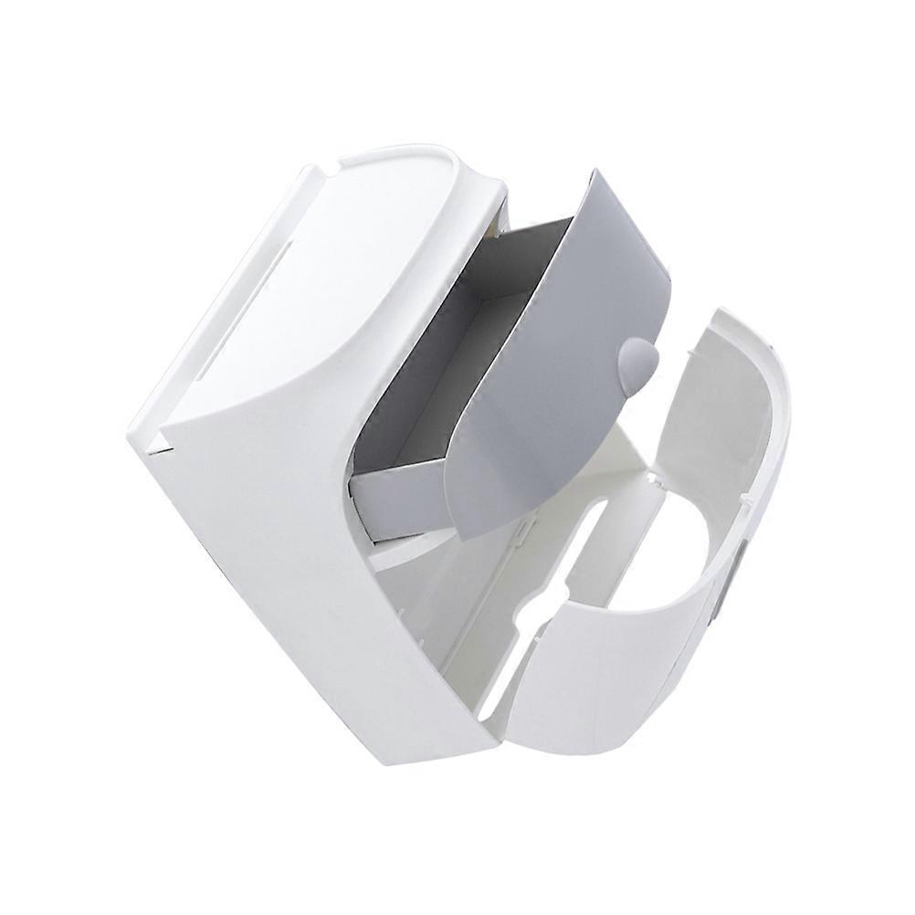 Waterproof Paper Roll Holder Light Grey Rectangular Office Use Organization 1Pcs