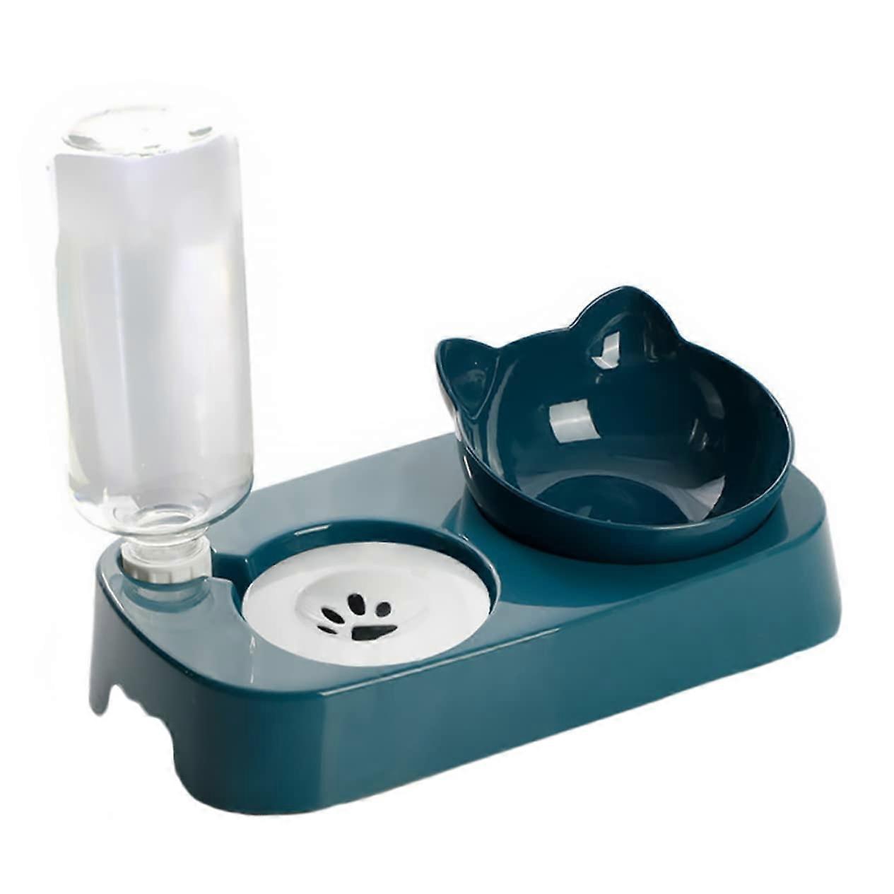 Automatic Cat Feeder and Water Dispenser with Elevated Non-Slip Bowl for Small Pets, Hygienic and Neck-Friendly Design