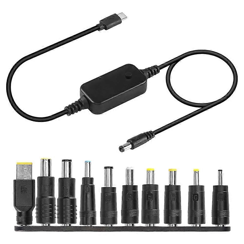 PD to DC Adapter Cable, USB C to DC Charging Cable, Adjustable Voltage 5V 9V 12V 15V 20V for Laptops and Speakers