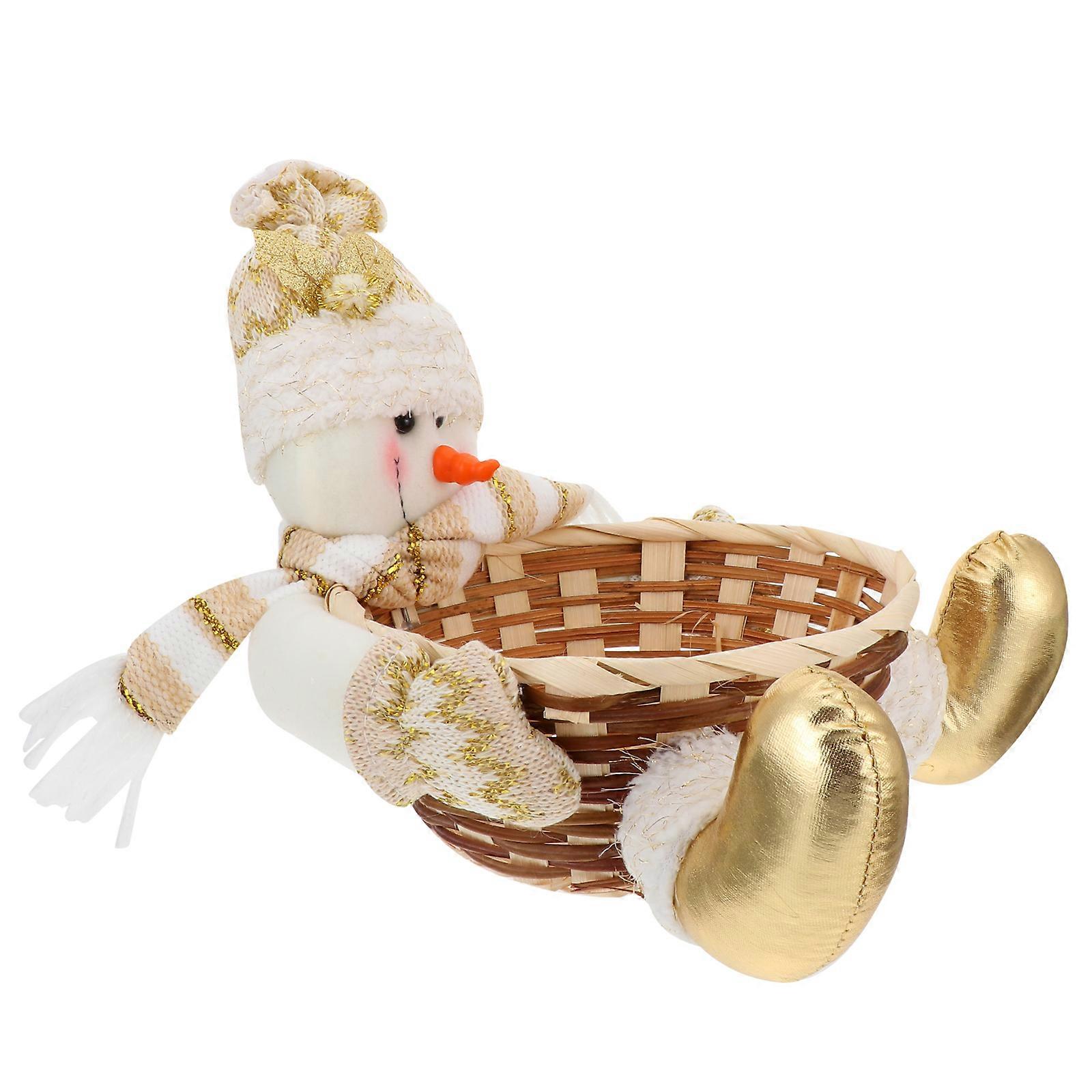 Colorful Snowman Candy Organizer Basket Design Suitable For Desktop Decoration In Various Settings 1Pc