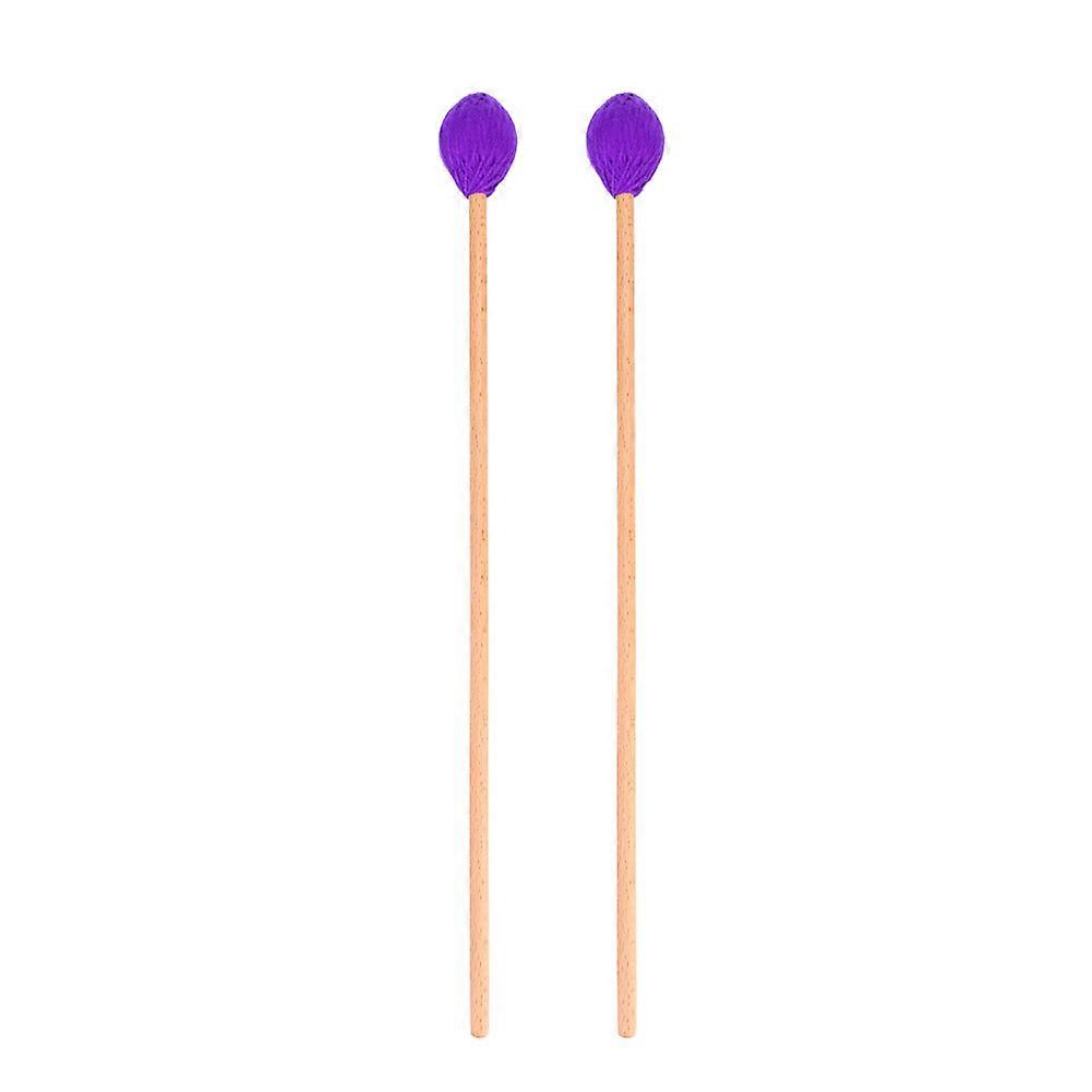 1 Pair Wool Head Keyboard Marimba Mallets with Beech Handles for Intermediate Player(Purple)