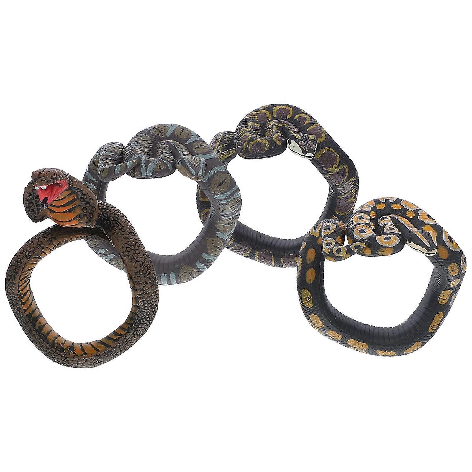 Simulation Snake Model 4Pcs Assorted Props For Halloween Events 6.5X6.5X5.00cm Fun Decorations
