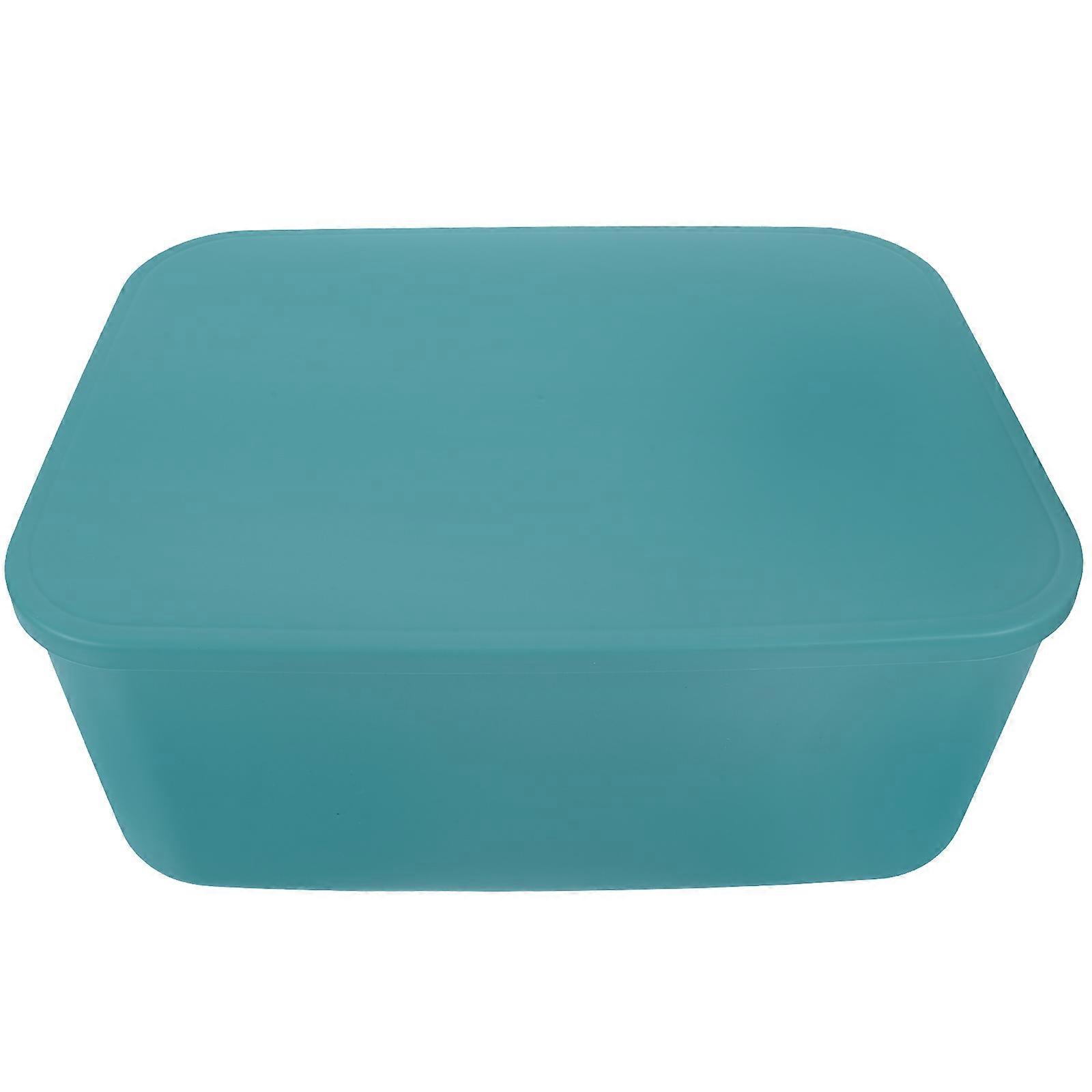 Green Plastic Storage Box with Lid for Organized Desktop Storage PP Material Large Capacity