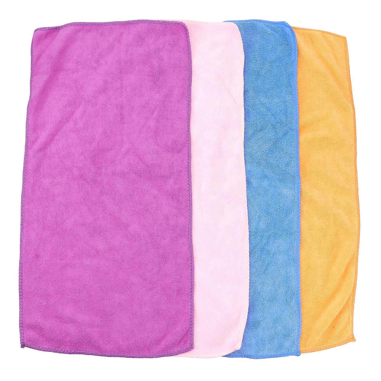 4pcs Bamboo Fiber Face Towels Soft, Water Absorbent Washcloths for Sensitive Skin, Random Colors for Unisex Use