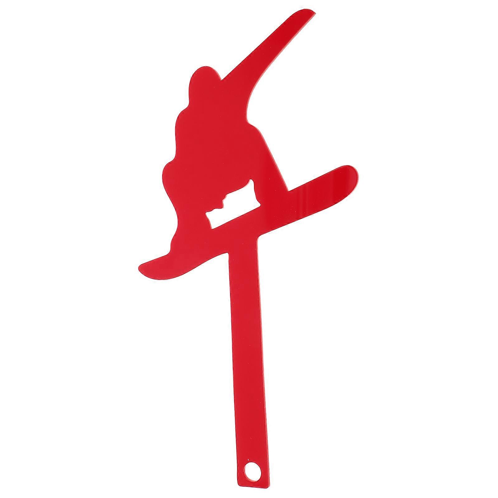 Red Acrylic Skiing Dog Mailbox Flag Decorative Banner with Unique Design and Easy Installation 4.5